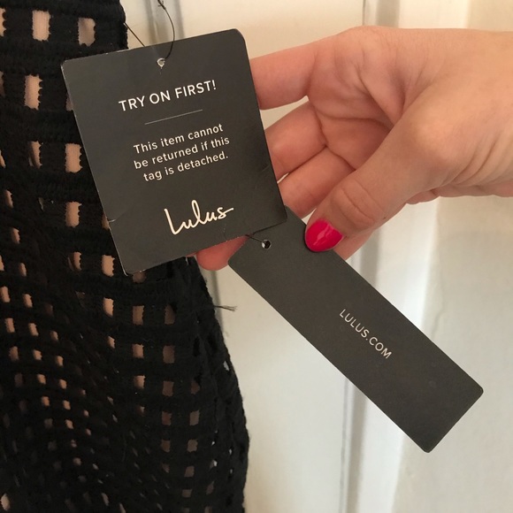 SOLD NWT Lulu’s Luxe Love Black Nude Lace Dress - Picture 12 of 13